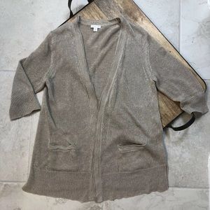 J. Jill Linen Cardigan knit Sweater Small S Missy